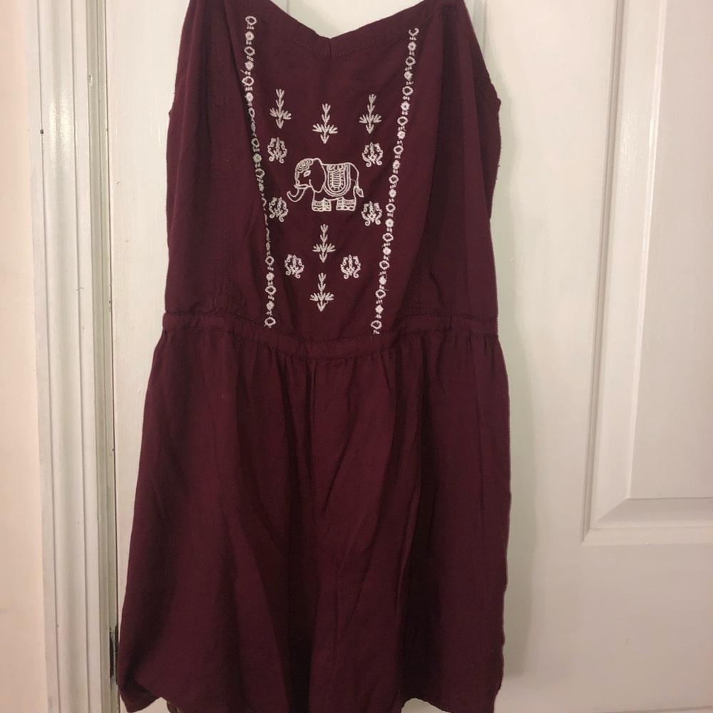 Maroon Elephant Romper